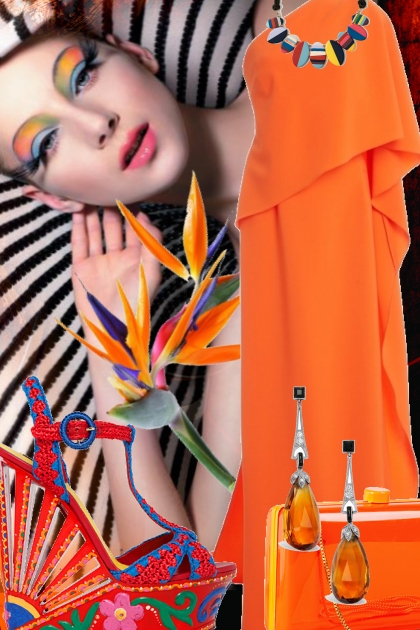 Orange kjole 9-10- Combinaciónde moda