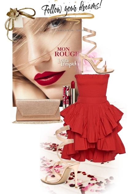 Red dress 3- Modna kombinacija