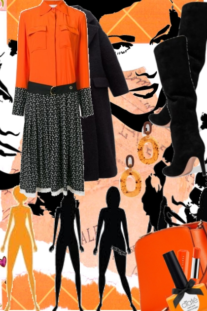 Orange and black 3- Модное сочетание