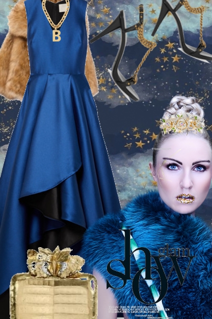Blue dress 26- combinação de moda