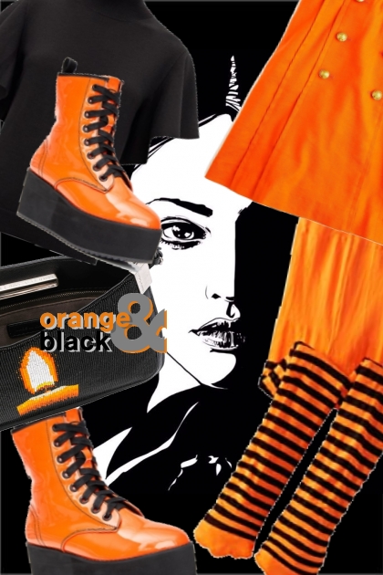 Orange and  black- Fashion set