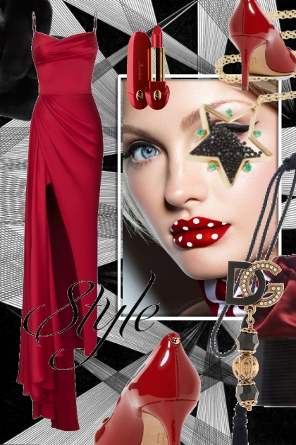 Red dress 5- Combinazione di moda