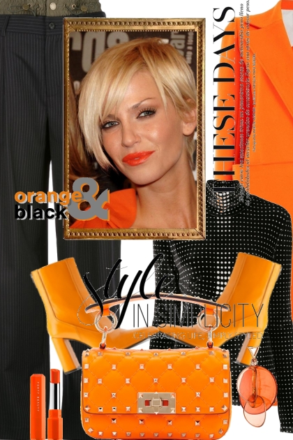Orange-black- combinação de moda
