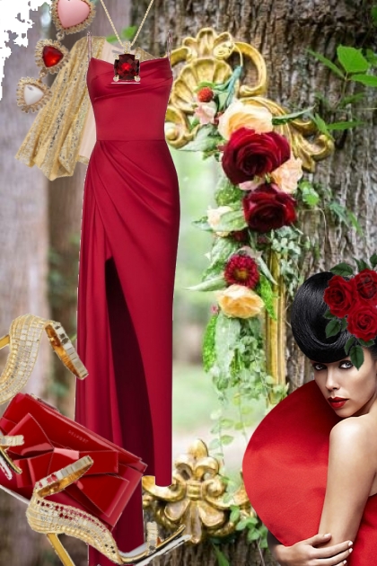 Red dress 7- Combinazione di moda