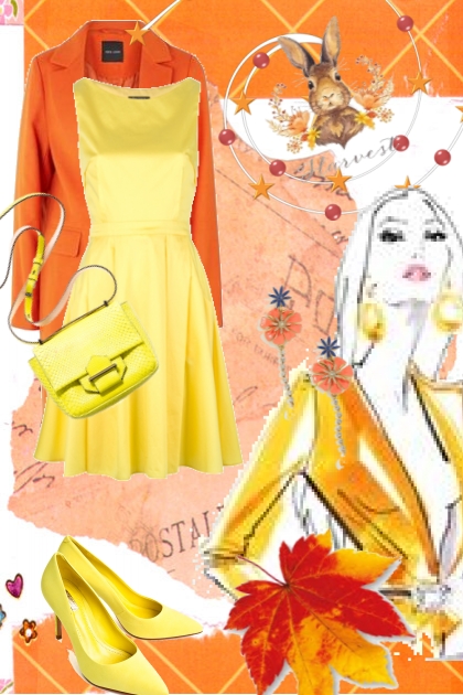 Gul og orange- Combinazione di moda