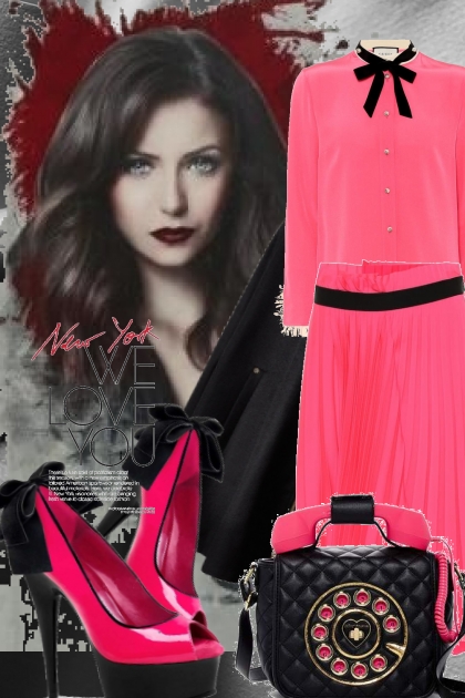 Pink/black 4-11- combinação de moda