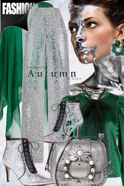 Sølv og grønt i høst- Fashion set