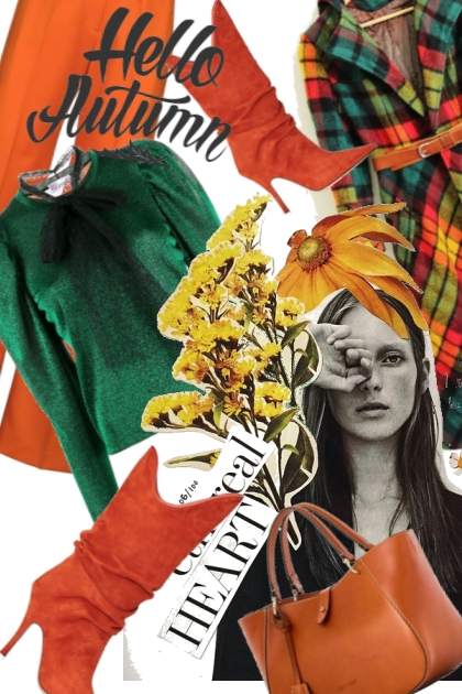 Green orange autumn- combinação de moda