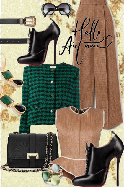 Beige og grønn- Modekombination