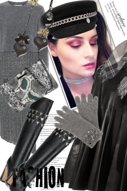 Grey and black- combinação de moda