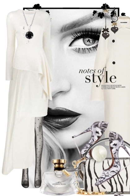 Hvitt antrekk til høsten- Combinazione di moda