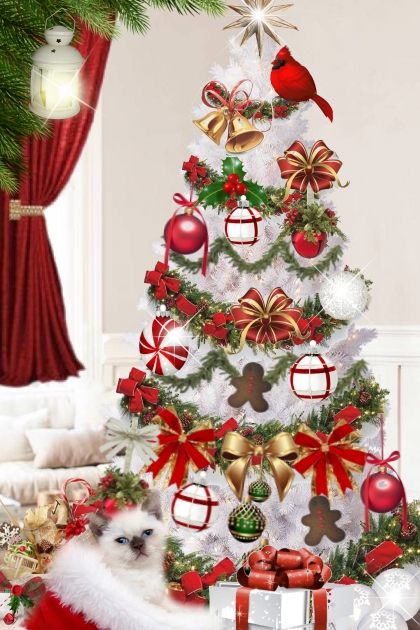 White Christmas tree- Модное сочетание