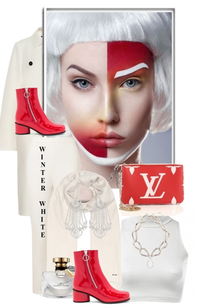 White /red- combinação de moda