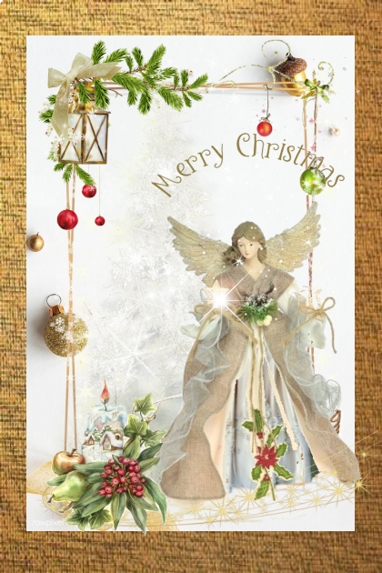 Angel Christmas card- Combinazione di moda