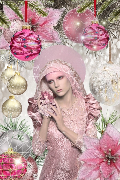 Pink Christmas art- combinação de moda