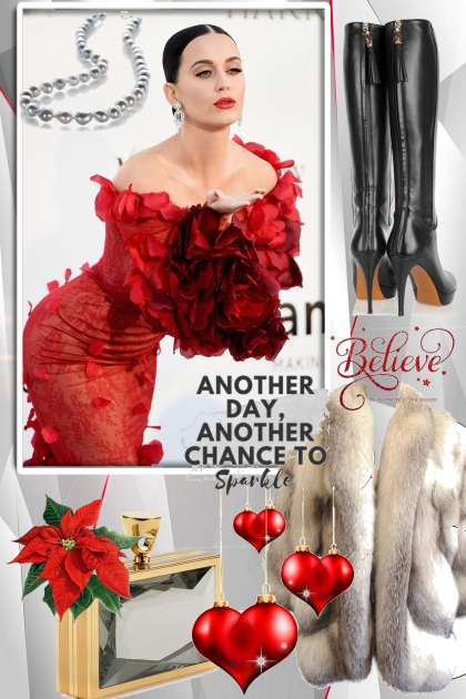 Red Christmas dress 20- Modna kombinacija