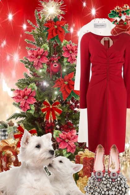 Red Christmas dress 23- Modekombination
