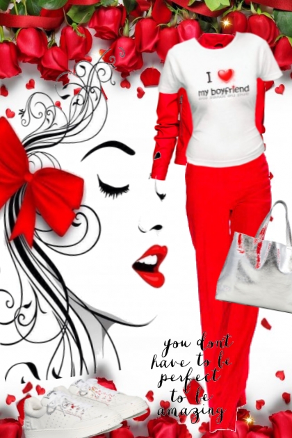 Red and white 19-1- combinação de moda