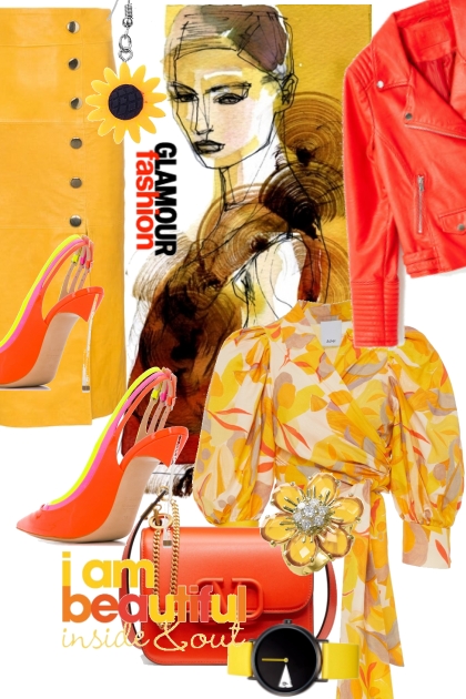 Orange og gul- combinação de moda