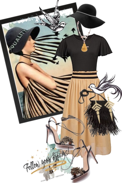 Dress and hat- Модное сочетание