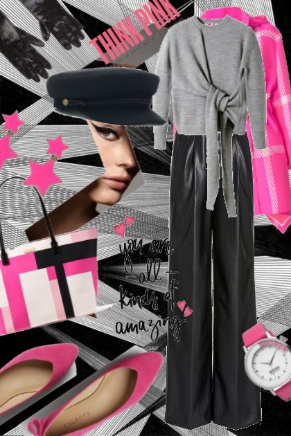 Grey/black and pink- Fashion set