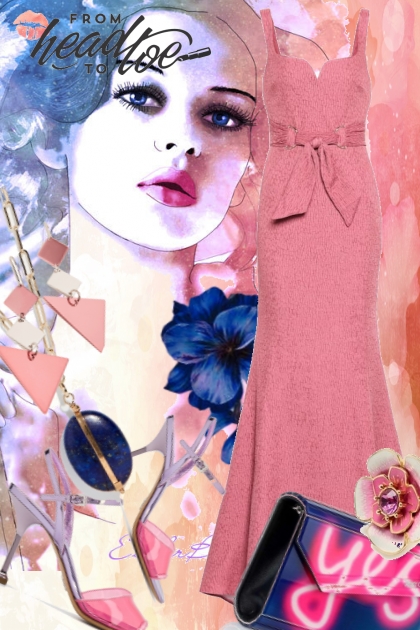 Rosa og blå til fest- Combinazione di moda