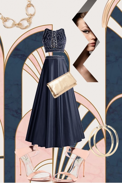 Blue dress 12-2- Modna kombinacija