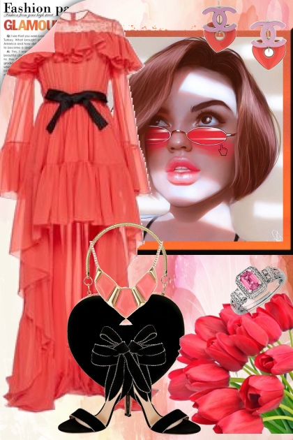 Aprikosfarget kjole 20-2- Modna kombinacija
