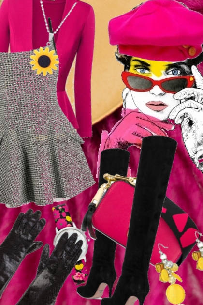 Pink and black 22-2- Модное сочетание