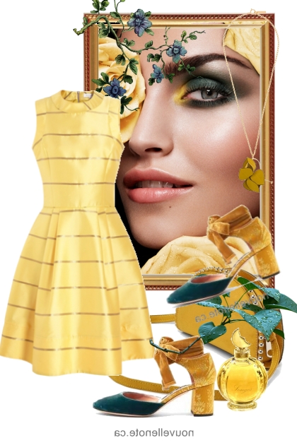 Lys gul kjole- Modekombination