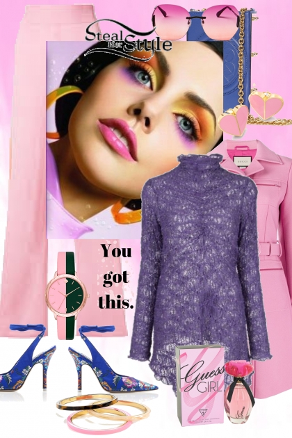 Pink/purple outfit- combinação de moda