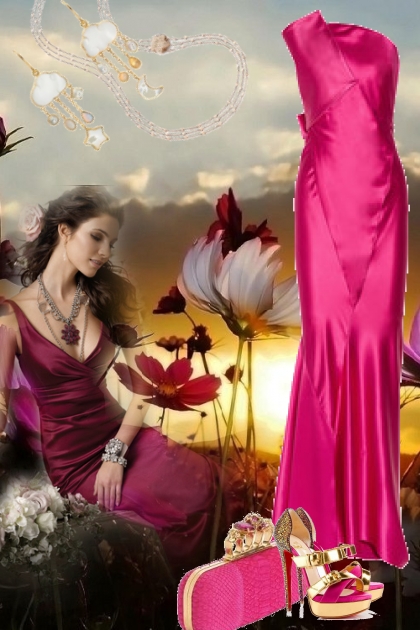 Pink gown 1-3- Fashion set