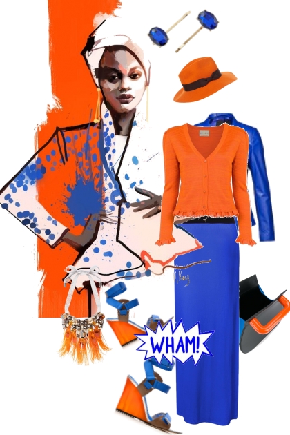 Blue and orange 2-3- combinação de moda
