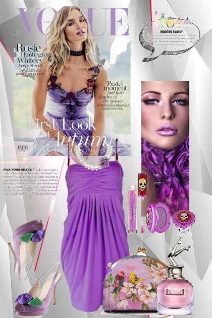 Purple dress 14-3- Modna kombinacija