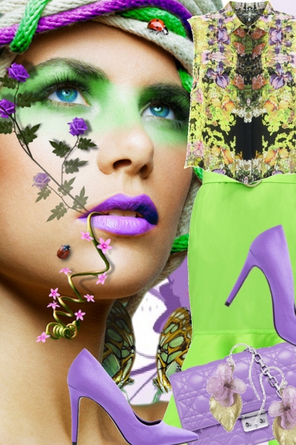Green and purple- Fashion set