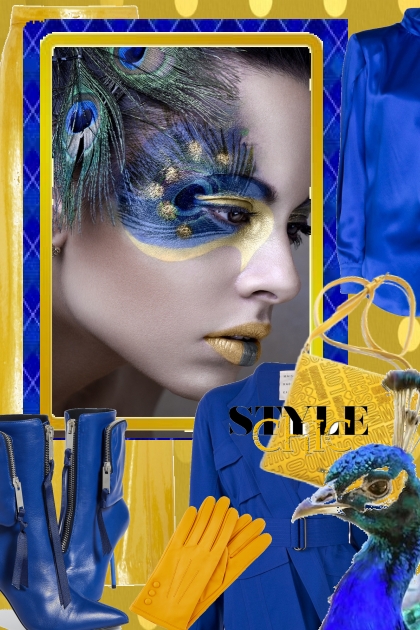 Yellow-blue- combinação de moda