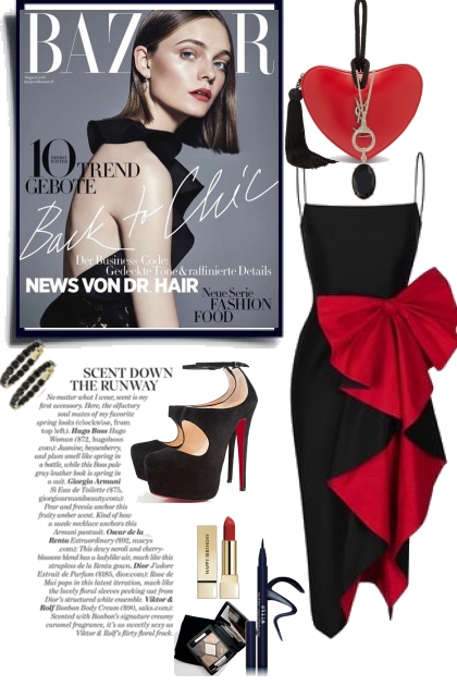 Black and red dress- Combinaciónde moda