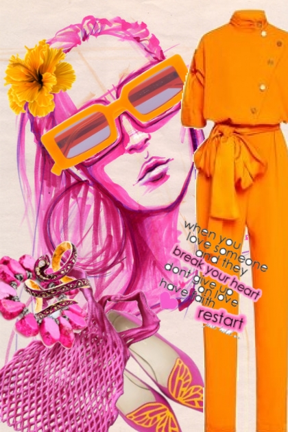 Orange and purple  31- combinação de moda