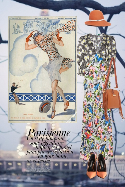 Blomstrete kjole i Paris- Modna kombinacija