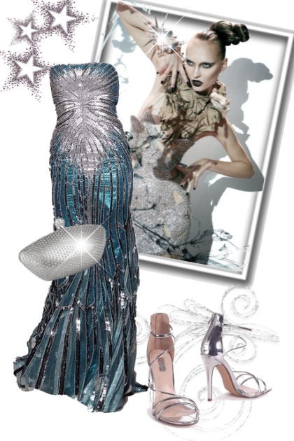 Metallic gown- Модное сочетание