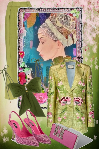 Green and pink 10/4- Модное сочетание