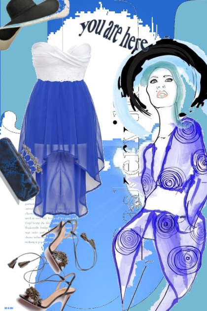 Blue/white dress