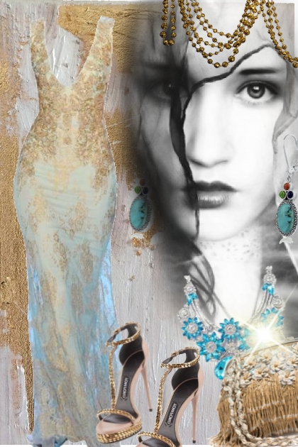 Blue/gold gown 19- Модное сочетание