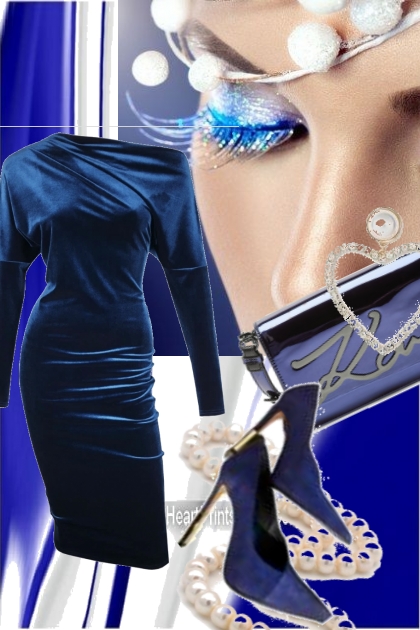 Blå fløyelskjole - Fashion set