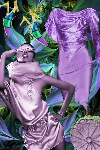 Purple dress 24- combinação de moda