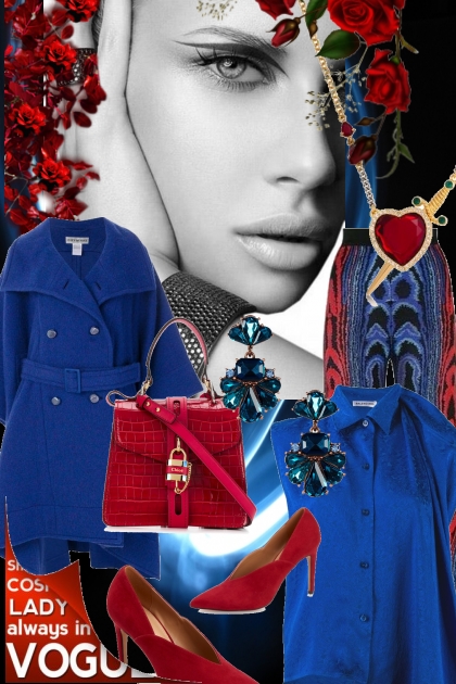 Red-blue- Combinazione di moda