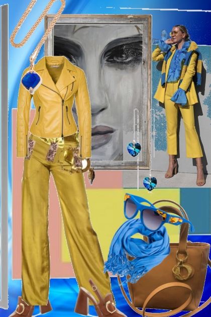Sennepsfarget og blått- Модное сочетание