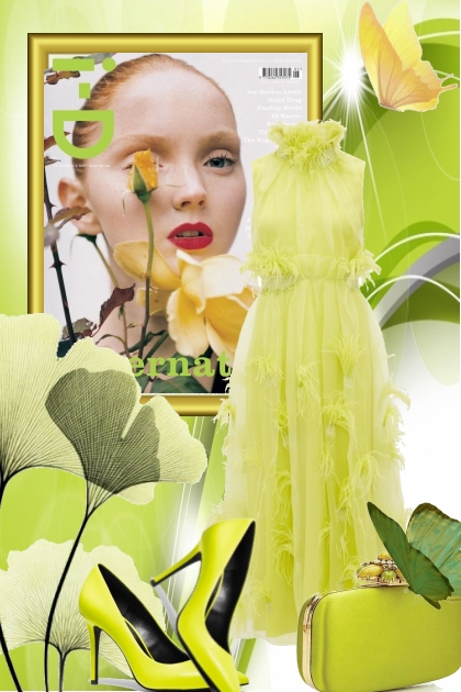 Lys grønn kjole 29-4- combinação de moda