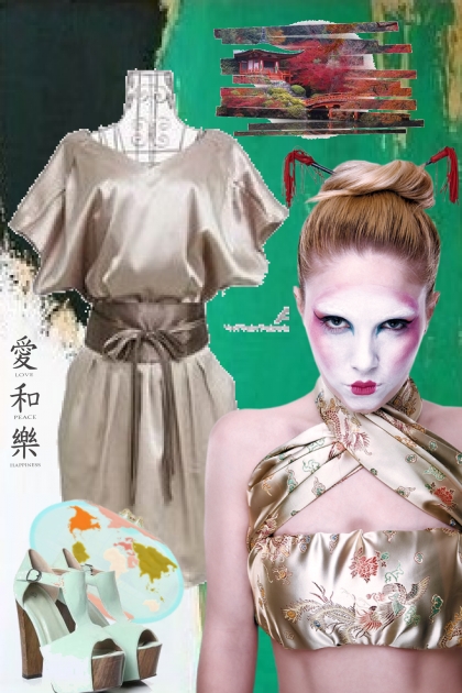 KImono-inspirert kjole - combinação de moda