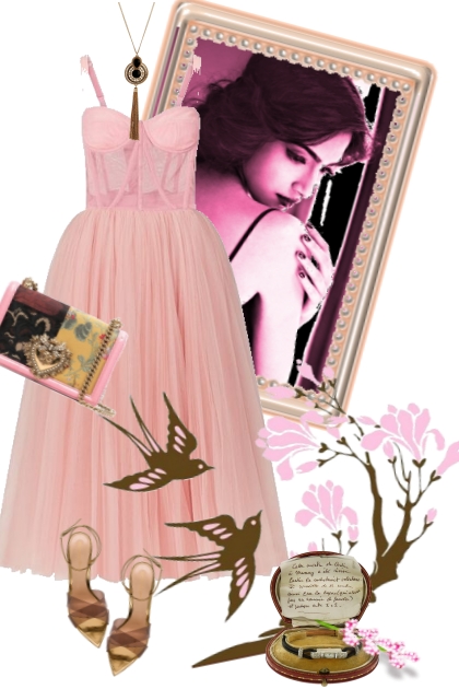 Pink tulle dress- Modna kombinacija